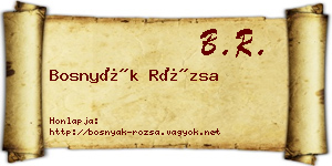 Bosnyák Rózsa névjegykártya