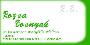 rozsa bosnyak business card